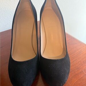 J. Crew Classic Black Suede Heels